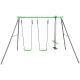 Hurley 3 Station Metal Swing Set with Face to Face Duo Swing Seat