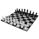 30cm High Plastic Chess Set, Mat and 10cm Diameter Checkers Set