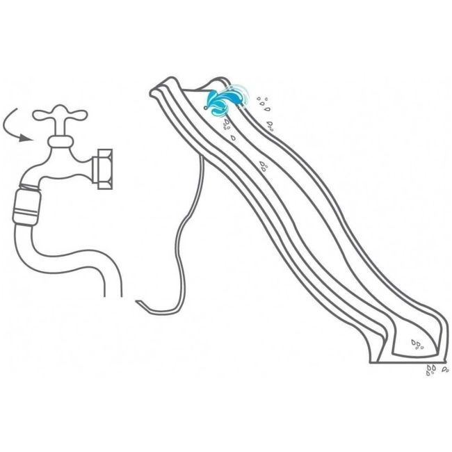 2.2m Blue Wave HPDE Slide with Water Attachment